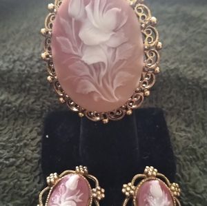 Pendant and clasp earrings